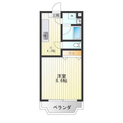神奈川県秦野市 ベルコリーヌ207の間取り図
