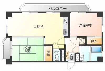 茨城県常陸太田市 金井ビル201の間取り図