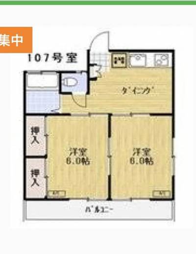 東京都あきる野市 ティファニーヒルズ　家具家電付き206の間取り図