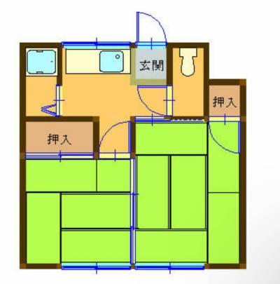 福岡県北九州市小倉北区 藤原荘102の間取り図