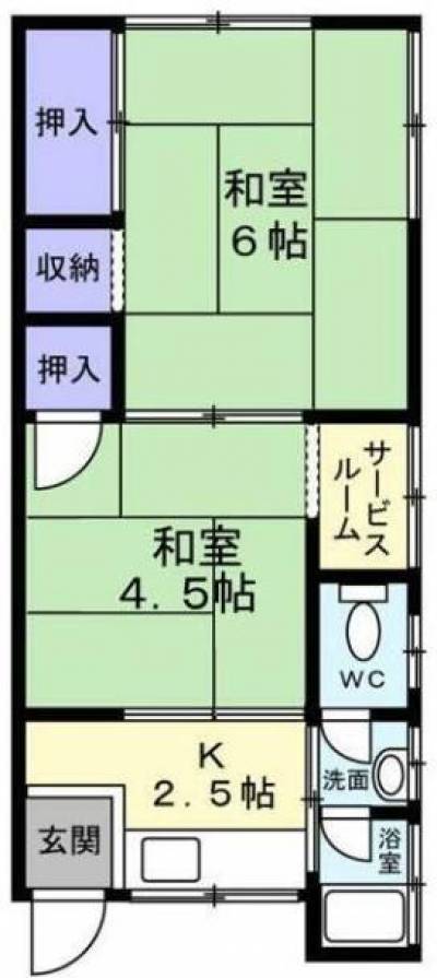 ワンルームより広々使える2Kです