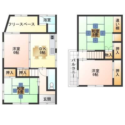 大阪府枚方市 上島東町戸建の間取り図