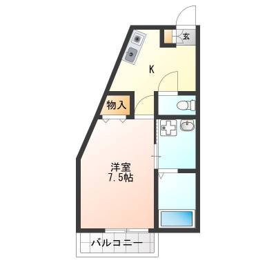 千葉県松戸市 クロレ北小金301の間取り図