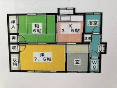岐阜県羽島市 山本アパート2号室の間取り図