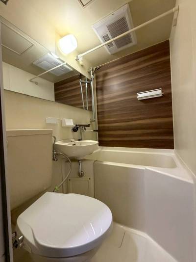 ホテルライクな浴室、シャワートイレ有