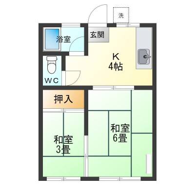 京都府京都市山科区 四ノ宮ハイツ4号室の間取り図