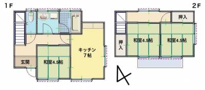 3DKの戸建です。