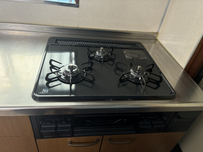 3つ口コンロを新規交換しました