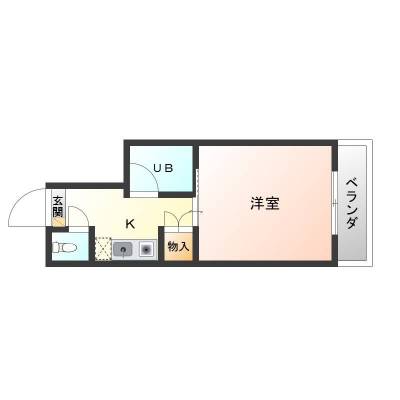 8畳の部屋です、他の8畳よりキッチンまわりが少し広めです