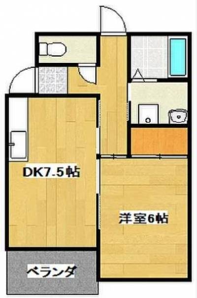 兵庫県加古郡播磨町 ルークフラット播磨２０５の間取り図