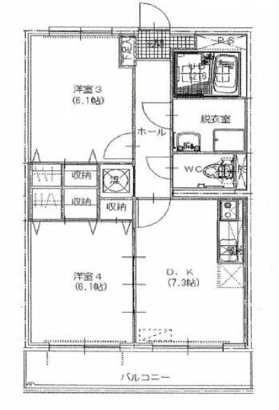 山口県防府市 ブレイン新田３０２の間取り図