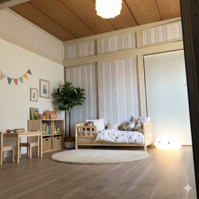 奥の洋室を子供部屋にしました。