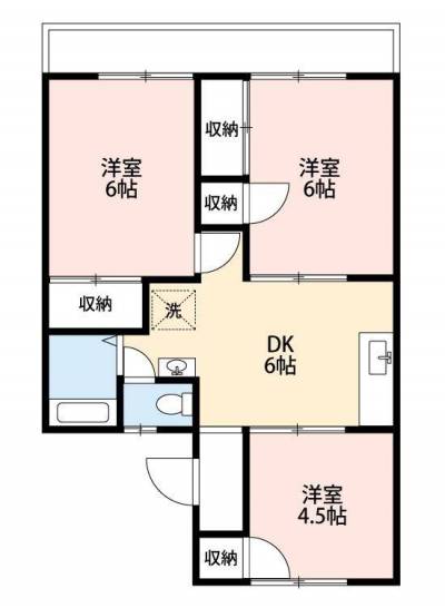 栃木県佐野市 島田ファミリーコーポ6号室の間取り図