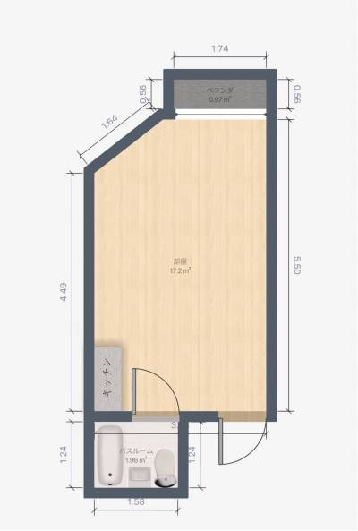 大阪府吹田市 夏山マンション303の間取り図