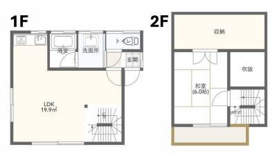 千葉県山武郡横芝光町 ＪＲ総武本線 松尾駅 2階建 築37年の間取り図