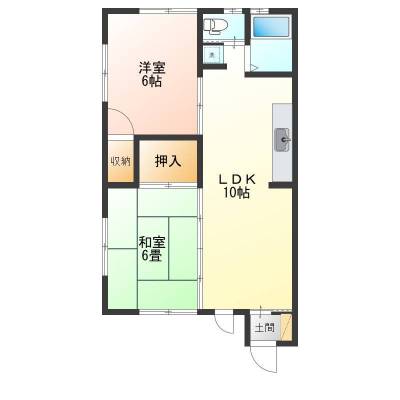 宮城県仙台市青葉区 コーポミリオンリーフ101の間取り図