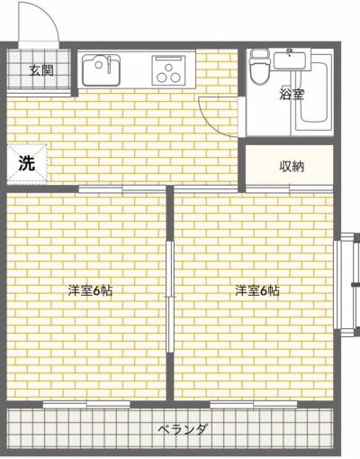 千葉県八千代市 コーポ四季村上201号室の間取り図