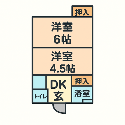 長崎県長崎市 大広アパートA棟 202の間取り図