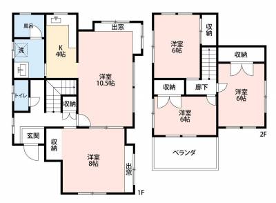 大家族でも余裕の90㎡　4ＬＤＫ戸建てです。ペット飼育可