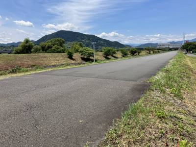 安倍川の河川敷沿いの道です