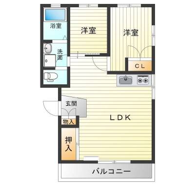 神奈川県平塚市 メゾン湘南202号室の間取り図