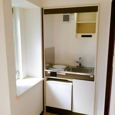 キッチンも新品シングルレバー水栓と美品冷蔵庫