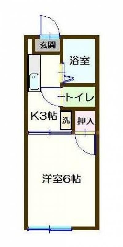 東京都八王子市 ファミーユ遠藤２０２号室の間取り図