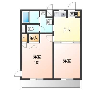 愛知県名古屋市南区 アイリス鶴里303号室の間取り図