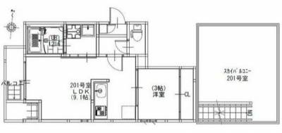 広々とした1LDKのお部屋とスカイバルコニーが自慢です♪