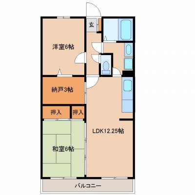 茨城県鹿嶋市 ミレニアム・ユウアイ303の間取り図