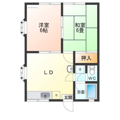 茨城県古河市 ルームス駒羽根A棟A203の間取り図