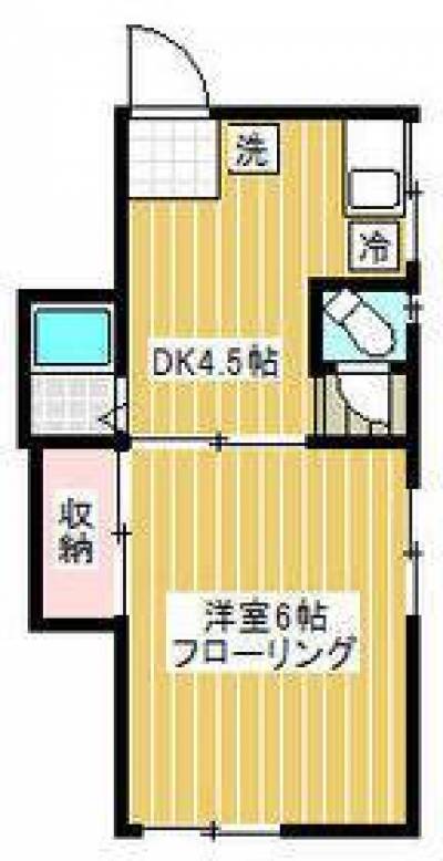神奈川県川崎市多摩区 栗谷コーポ205の間取り図