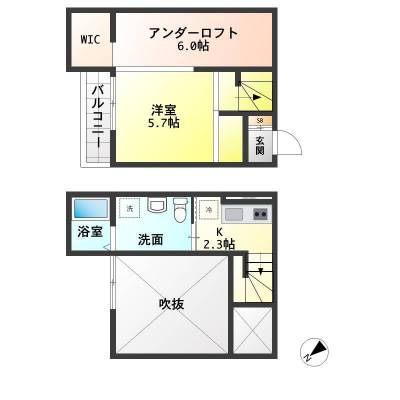 愛知県名古屋市緑区 カーサ・ティエラ１０３号の間取り図