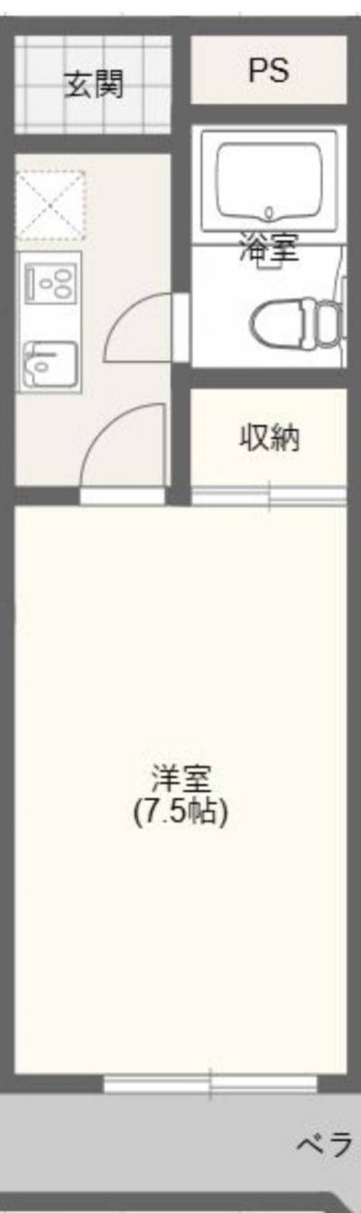 7．5帖のお部屋はオシャレにリフォームされてます。