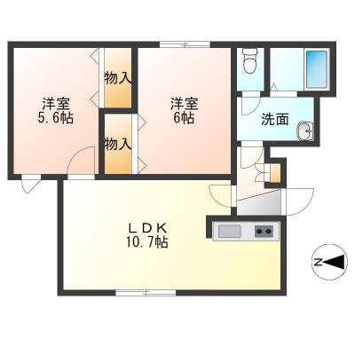北海道札幌市中央区 パークシティ中島公園３０２号室の間取り図