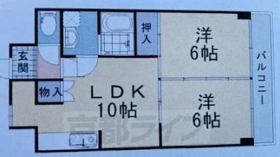 2LDK 洋間6&times;洋間6&times;LDK10
52.56㎡