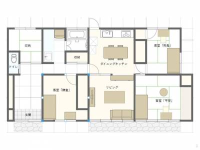 新潟県新潟市西区 協學館ハウス別館飛鳥の間取り図