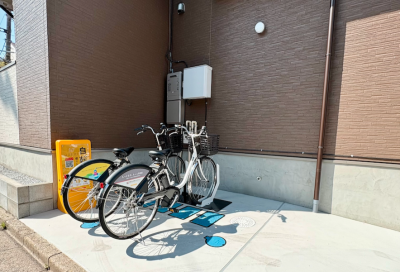 敷地内にシェアサイクルあり。通勤通学、買い物にも便利