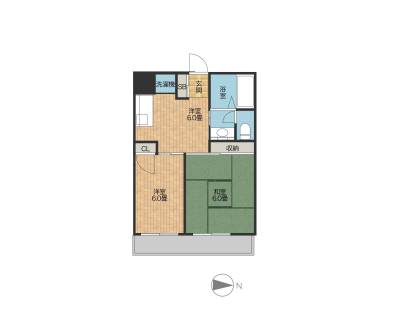 東京都国分寺市 第11クリスタルマンション208の間取り図