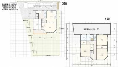 駐車場も広く、庭も広く、お家も４LDKです