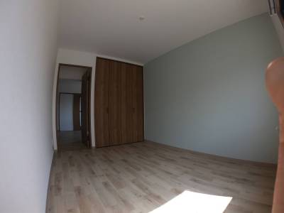 洋室もアクセントの壁紙（ミントカラー）入れてます