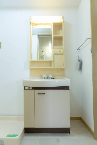 独立洗面台と洗濯機置き場