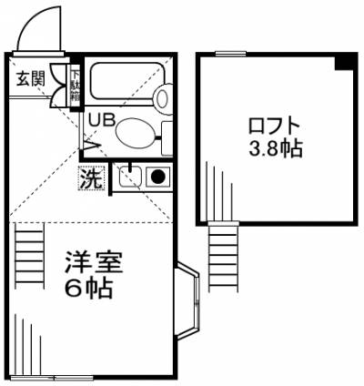 ロフト付き南向き