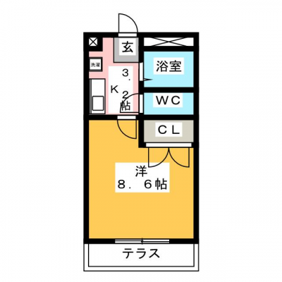 岐阜県岐阜市 Harmony106の間取り図
