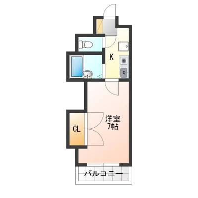 福岡県北九州市八幡西区 エレガンス折尾６０５号室の間取り図