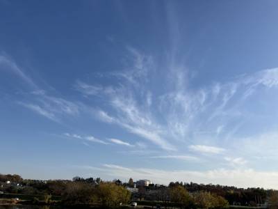 入間川河川敷から見上げた空