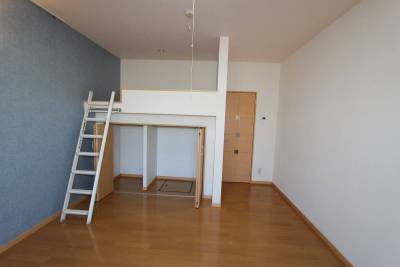 洋室、ロフト下の収納庫には衣類用ハンガーレール付き。