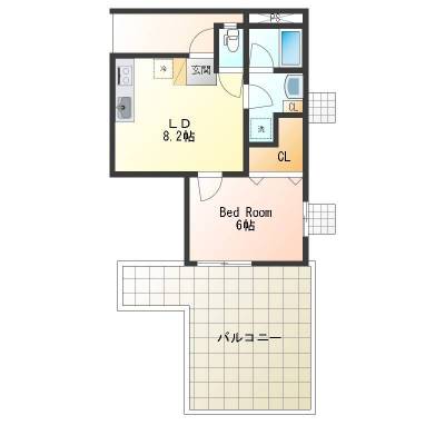 東京都渋谷区 ザ・スタンダードアパートメント2-Bの間取り図