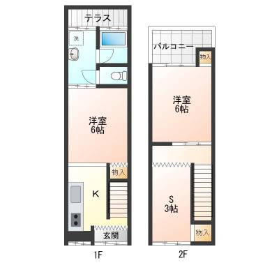 屋内は意外と広く、使いやすい間取り。