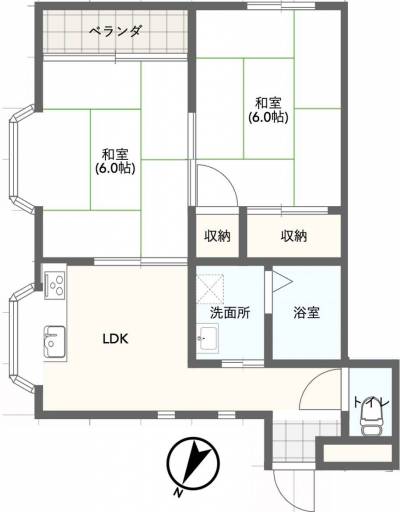 茨城県水戸市 ソアラハイツ302の間取り図